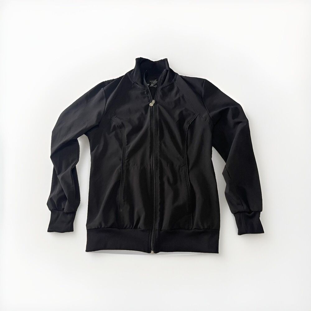 Cherokee Infinity Womens Black Full Zip Scrub Jacket Coat Top Size M 2391A